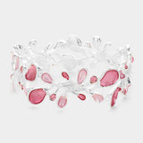Colored Metal Sprout Cluster Stretch Bracelet