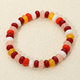 Resin Pebble Beaded Stretch Bracelet