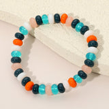Resin Pebble Beaded Stretch Bracelet