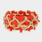 Cross Cluster Stretch Bracelet