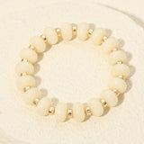 Resin Round Beaded Stretch Bracelet