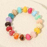 Resin Round Beaded Stretch Bracelet