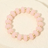 Resin Round Beaded Stretch Bracelet
