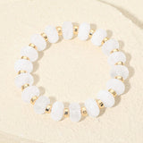 Resin Round Beaded Stretch Bracelet
