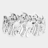 Burnished Metal Tropical Fish Stretch Bracelet