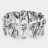 Abstract Antique Metal Stretch Bracelet