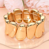Bold Metal Sculpted Stretch Bracelet