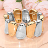 Bold Metal Sculpted Stretch Bracelet