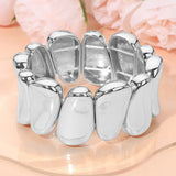 Bold Metal Sculpted Stretch Bracelet
