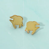Faux Druzy Fish Silhouette Stud Earrings