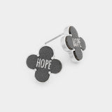 "Hope" Leather Quatrefoil Clover Stud Earring