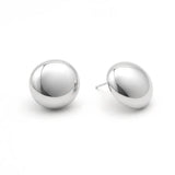 White Gold Dipped Classic Dome Stud Earrings