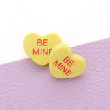 BE MINE Message Heart Stud Earrings