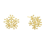 14K Gold Dipped Organic Burst Cluster Stud Earrings