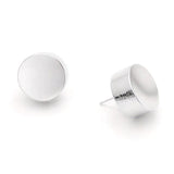White Gold Dipped Minimal Disc Stud Earrings