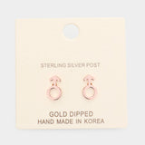 Gold Dipped Male Astrological Sign Stud Earrings