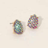 Iridescent Textured Teardrop Cluster Stud Earrings
