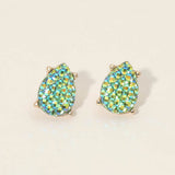 Iridescent Textured Teardrop Cluster Stud Earrings