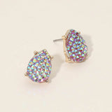 Iridescent Textured Teardrop Cluster Stud Earrings