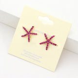 Women's Crystal Starfish Stud Earrings