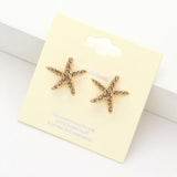 Women's Crystal Starfish Stud Earrings