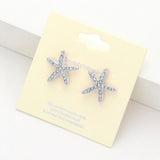 Women's Crystal Starfish Stud Earrings