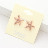 Women's Crystal Starfish Stud Earrings