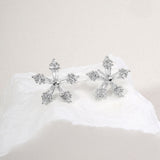 14K Gold Dipped Glam CZ Floral Stud Earrings