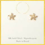18K Gold Filled Hypoallergenic Starfish Stud Earrings