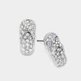 Crystal Pave Flip Flop Stud Earrings