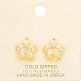 Gold Dipped Flower Stud Earrings