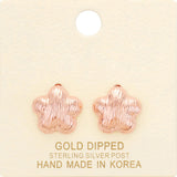 Gold Dipped Flower Stud Earrings