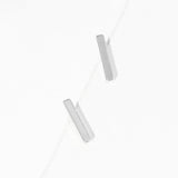 -I- White Gold Dipped Metal Initial Monogram Stud Earrings
