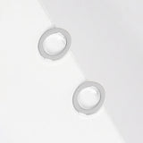 -O- White Gold Dipped Metal Initial Monogram Stud Earrings