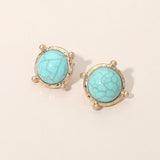 Round Stone Stud Earrings