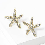 Women's Crystal Starfish Stud Earrings