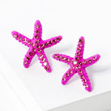 Women's Crystal Starfish Stud Earrings