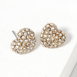 Crystal Pave Heart Stud Earrings