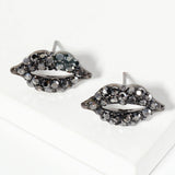 Crystal Rhinestone Paved Lips Stud Earrings