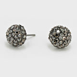 Crystal Pave Round Dome Stud Earrings