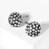 Crystal PaveD Round Dome Stud Earrings