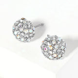 Crystal Pave Round Dome Stud Earrings