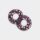 PAVE RHINESTONE WHEEL EARRINGS