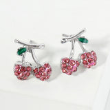 Rhinestone Pave Cherry Stud Earrings