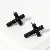 Crystal Cross Stud Earrings