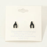 Crystal Wishbone Stud Earrings