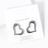 Open Heart Stud Earrings