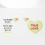 Ture Love Message Heart Stud Earrings