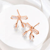 CZ Bow Stud Earrings