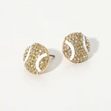 Rhinestone Pave Baseball Stud Earrings